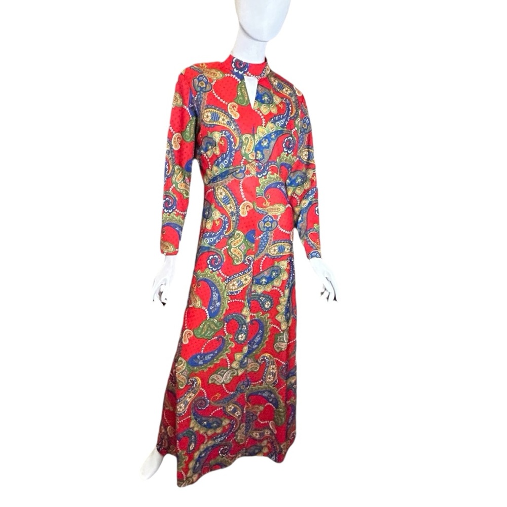 Vintage 70s Maxi Dress Red